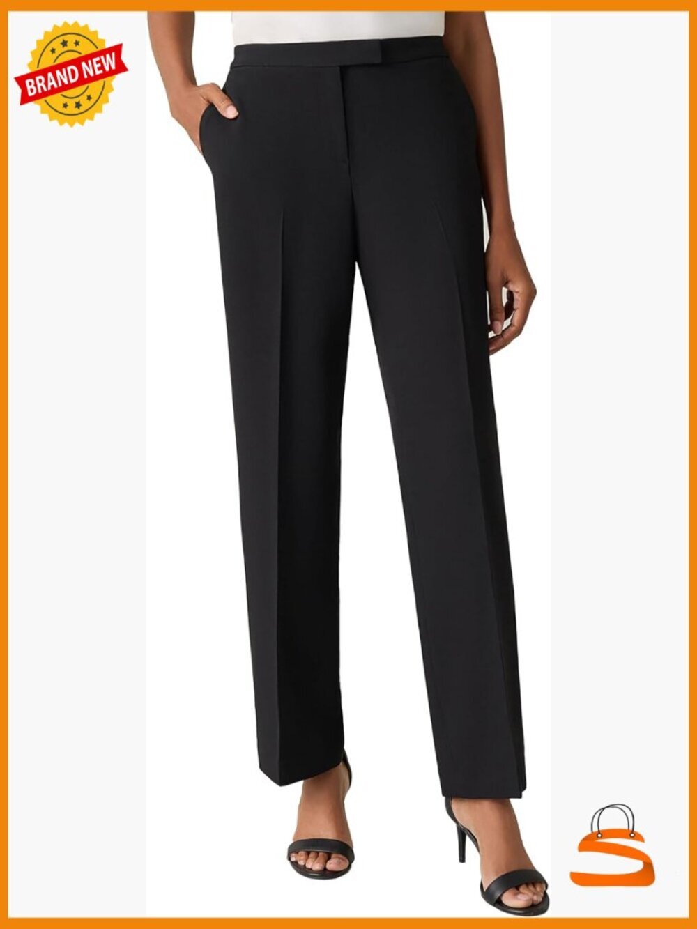 Wear to Work Straight-Leg Tab Front Pants